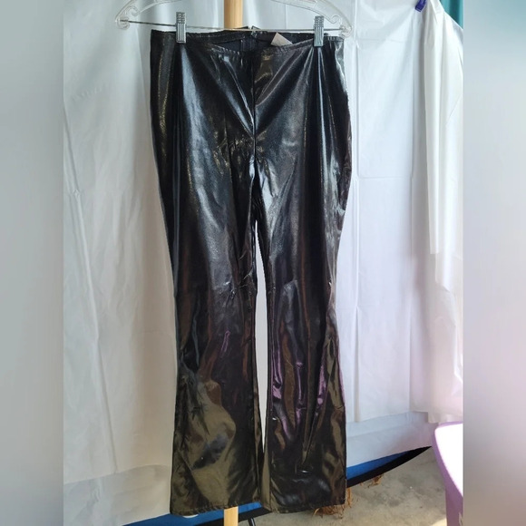 Vintage  Carina PVC black pants women's 13/14 - Picture 2 of 9